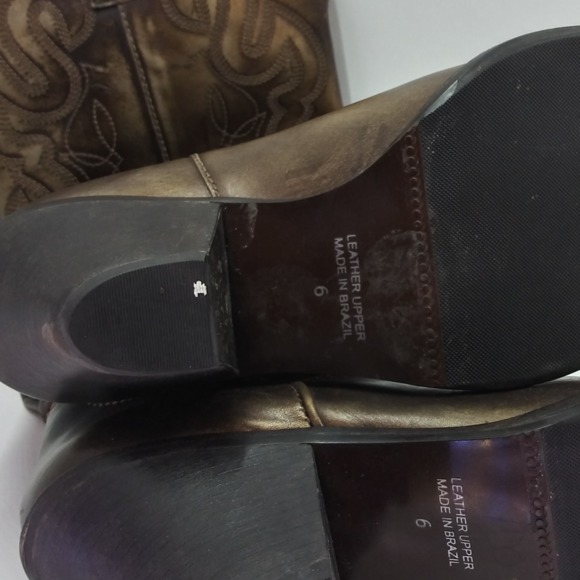 Leather Cowgirl Boots, made in Brazil. Worn once. - Picture 4 of 5